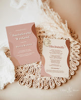 Retro Bachelorette Party Invitation with Itinerary | 70s Disco Groovy Theme - detail view