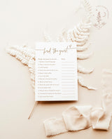 Find the Guest Game Modern Minimalist Bridal Shower BM1