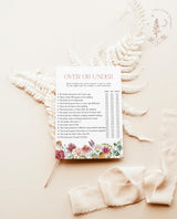 Wildflower Bridal Shower Game Over or Under