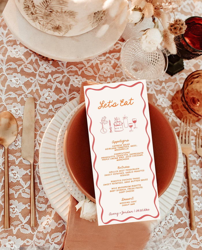 Hand Drawn Wedding Menu