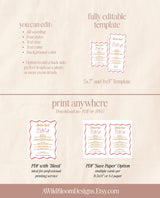 Hand Drawn Wedding Menu