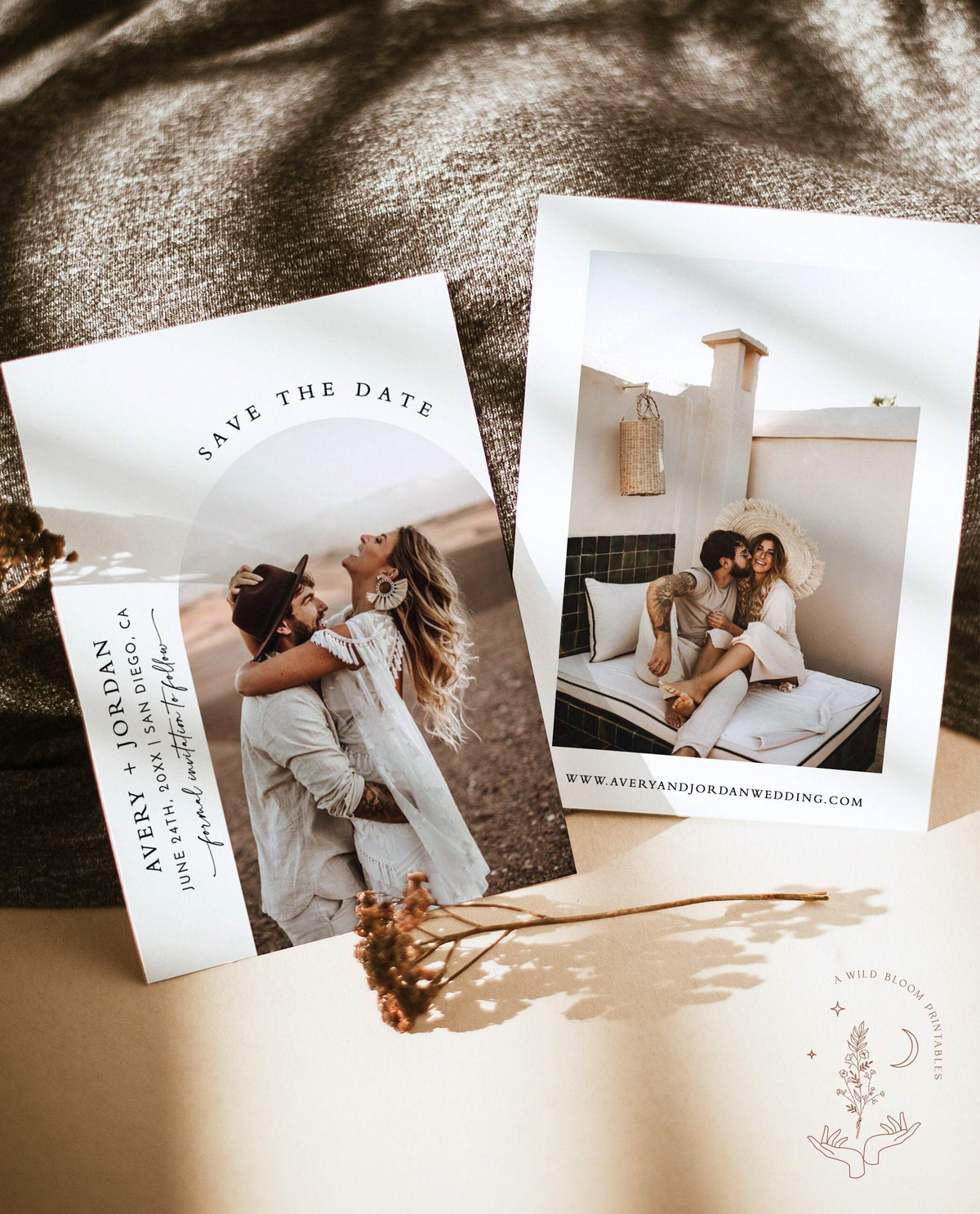 Minimalist Arch Photo Save the Date with Envelopes