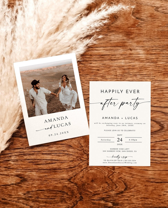 Photo Wedding Announcement with Envelopes