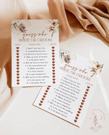 Bridal Shower Guess Who Game
