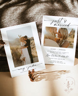 Just Married Photo Elopement Announcement with Envelopes