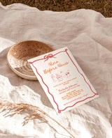 Vino Before Vows Bridal Shower Invitation with Envelopes | Hand-Drawn Colorful Wine Theme - mockup display