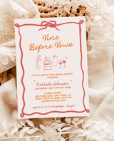 Vino Before Vows Bridal Shower Invitation with Envelopes | Hand-Drawn Colorful Wine Theme