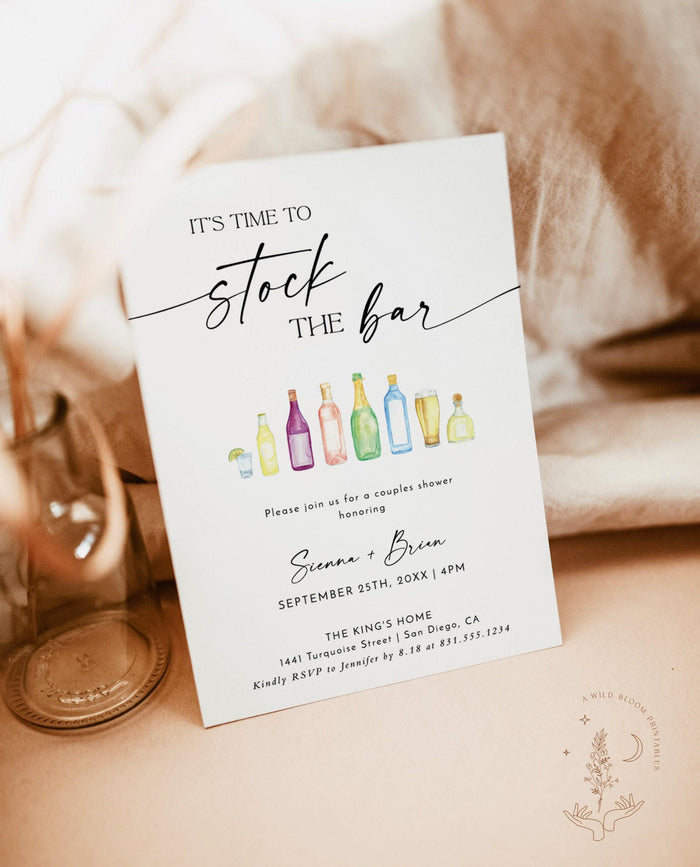 Stock the Bar Couples Shower Invitation