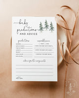 Pine Tree Baby Shower Predictions and Advice Card
