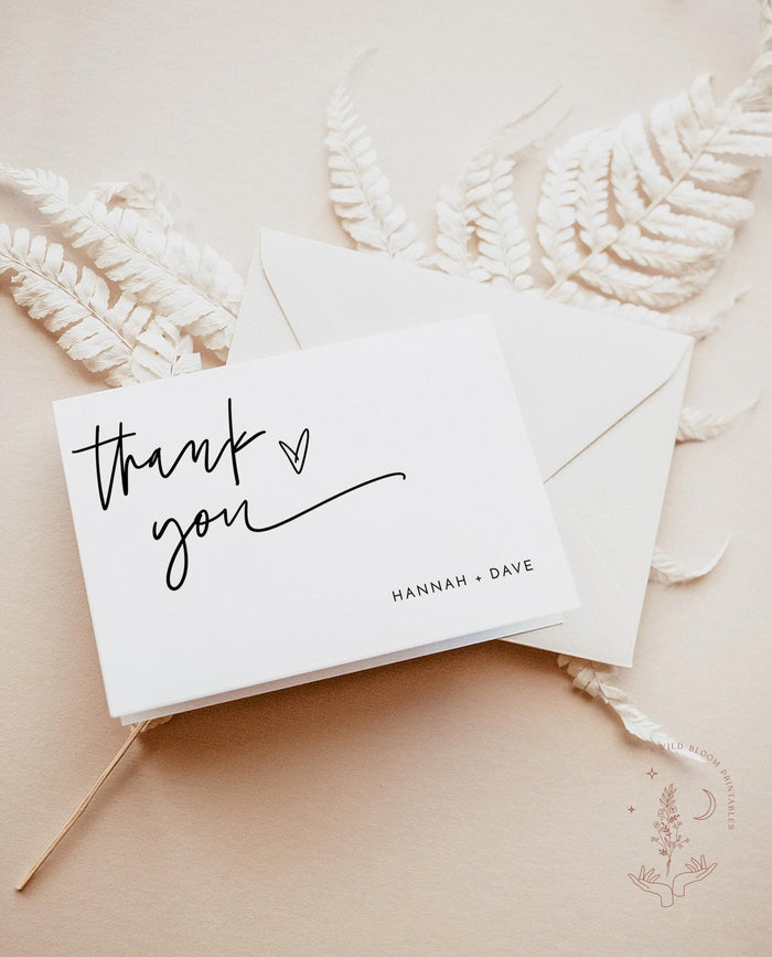Personalized Minimalist Thank You Card