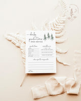 Pine Tree Baby Shower Predictions and Advice Card