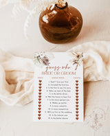 Bridal Shower Guess Who Game