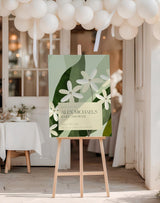 Sage Floral Baby Shower Welcome Sign