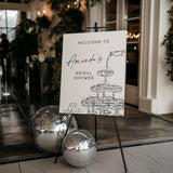 Champagne Tower Bridal Shower Welcome Sign