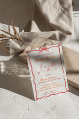 Orange + Coral Baby Shower Invitation with Envelopes