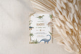 Stomp On Over Dinosaur 2nd Birthday Invitation with Envelopes