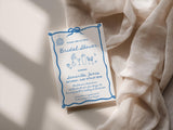 Dusty Blue Hand Drawn Bridal Shower Invitation with Envelopes