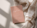 Blush Pink Baptism Invitation with Envelopes