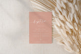 Blush Pink Baptism Invitation with Envelopes