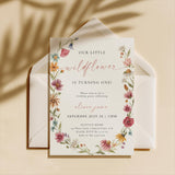 Wildflower Birthday Party Invitation with Envelopes