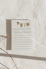 Locally Grown Baby Bucket List Card