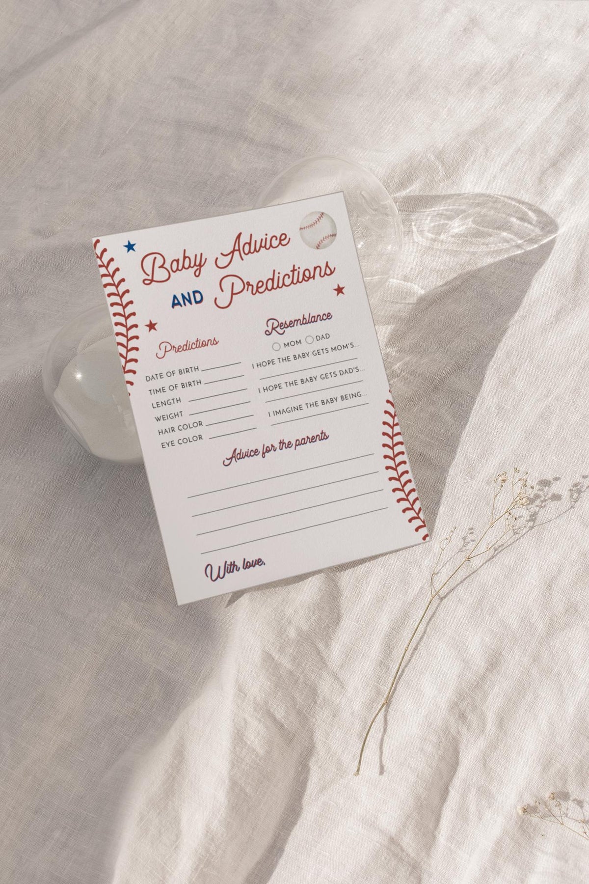 Baby Advice and Predictions Card