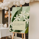 Sage Floral Baby Shower Welcome Sign