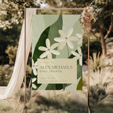 Sage Floral Baby Shower Welcome Sign