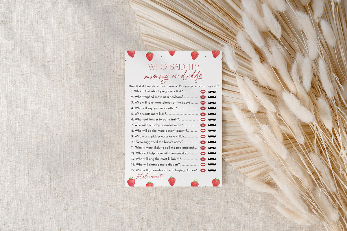 Mommy or Daddy Who Said It Baby Shower Game