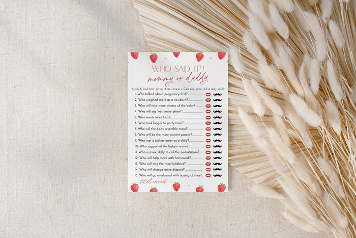 Mommy or Daddy Who Said It Baby Shower Game