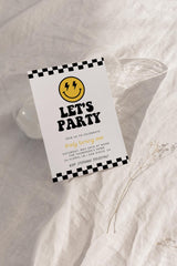 Lets Party Smiley Birthday Invitation