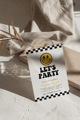 Lets Party Smiley Birthday Invitation