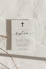 Baptism Invitation Black and White