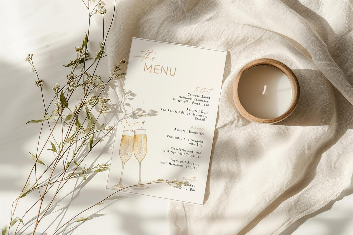 Brunch + Bubbly Menu Card
