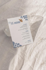 Blue Rodeo Print Menu Card