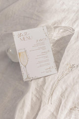 Pearls And Prosecco Menu Card
