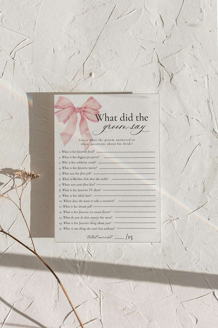 Coquette What Did the Groom Say Quote Game