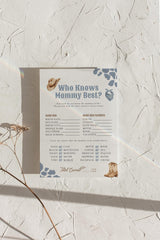 Cowboy Baby Shower Trivia Game