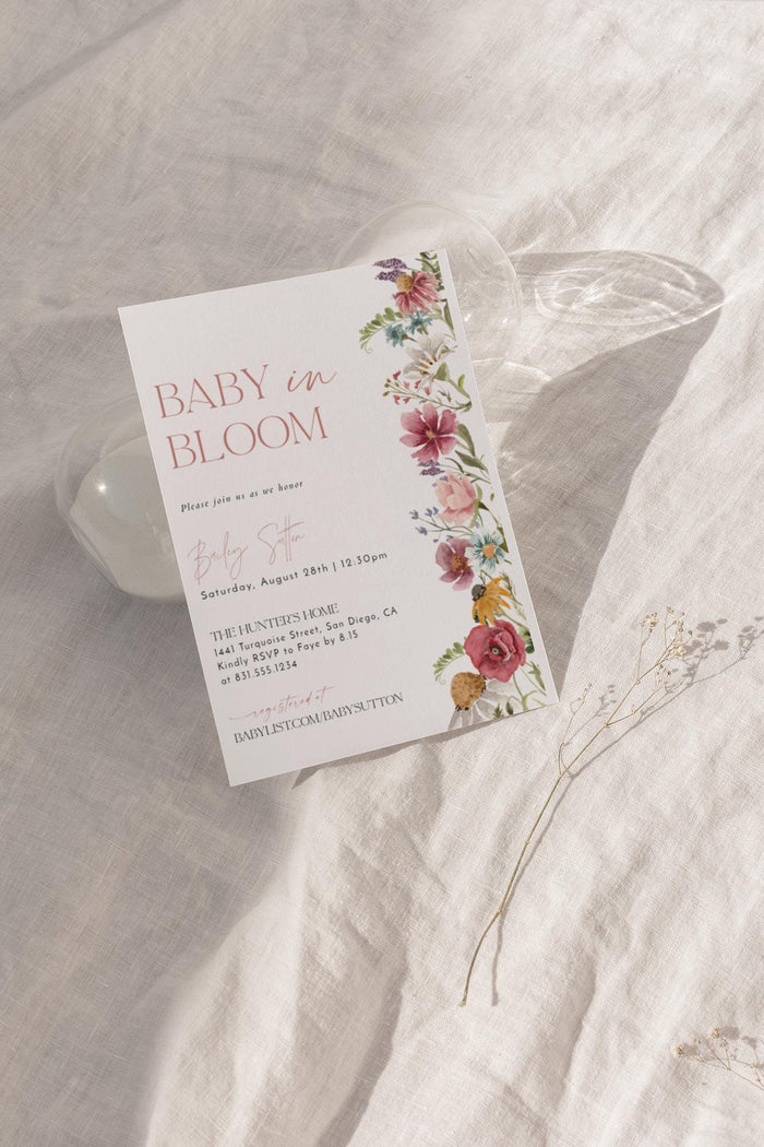 Baby In Bloom Wildflower Baby Shower Invite