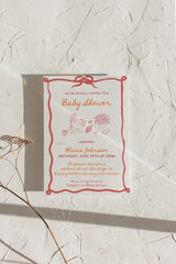 Orange + Coral Baby Shower Invitation with Envelopes