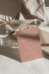 Blush Pink Baptism Invitation with Envelopes