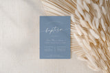 Dusty Blue Baptism Invitation with Envelopes