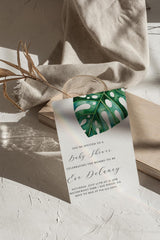 Monstera Tropical Baby Shower Invitation with Envelopes
