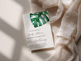 Monstera Tropical Baby Shower Invitation with Envelopes
