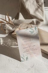 Blush Watercolor Bridal Shower Invitation with Envelopes