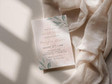 Blush Watercolor Bridal Shower Invitation with Envelopes