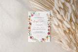 Wildflower Wreath Baptism Invitation with Envelopes