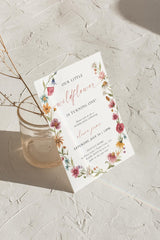 Wildflower Birthday Party Invitation with Envelopes