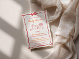 Orange + Coral Baby Shower Invitation with Envelopes