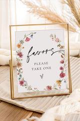 Wildflower Party Favors Sign